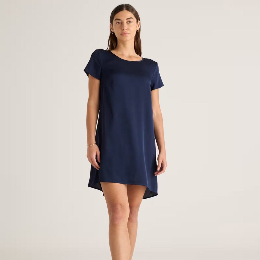 Quince silk tee shirt dress